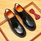 Men's Wingtip Derby Dress Shoes: Fashion Chunky Sole Formal