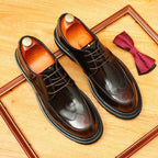 Men's Wingtip Derby Dress Shoes: Fashion Chunky Sole Formal