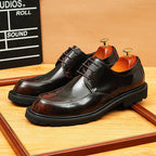 Men's Wingtip Derby Dress Shoes: Fashion Chunky Sole Formal