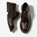 Men's Wingtip Derby Dress Shoes: Fashion Chunky Sole Formal