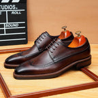 Men's Wingtip Derby Shoes: Hand - Finished Leather Formal Dress Shoes