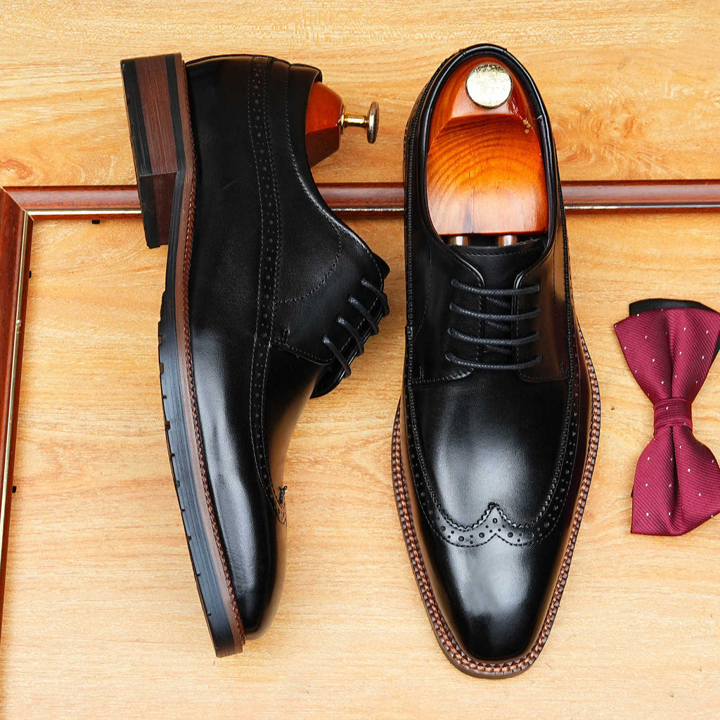 Men's Wingtip Derby Shoes: Hand - Finished Leather Formal Dress Shoes