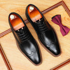 Men's Wingtip Derby Shoes: Hand - Finished Leather Formal Dress Shoes
