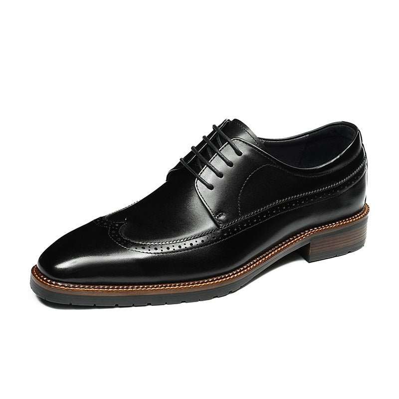 Men's Wingtip Derby Shoes: Hand - Finished Leather Formal Dress Shoes