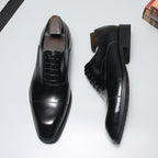 Men's Wood - Grain Cap Toe Oxfords: Fashion Rite Wedding Dress Shoesyes