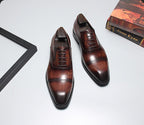 Men's Wood - Grain Cap Toe Oxfords: Fashion Rite Wedding Dress Shoesyes