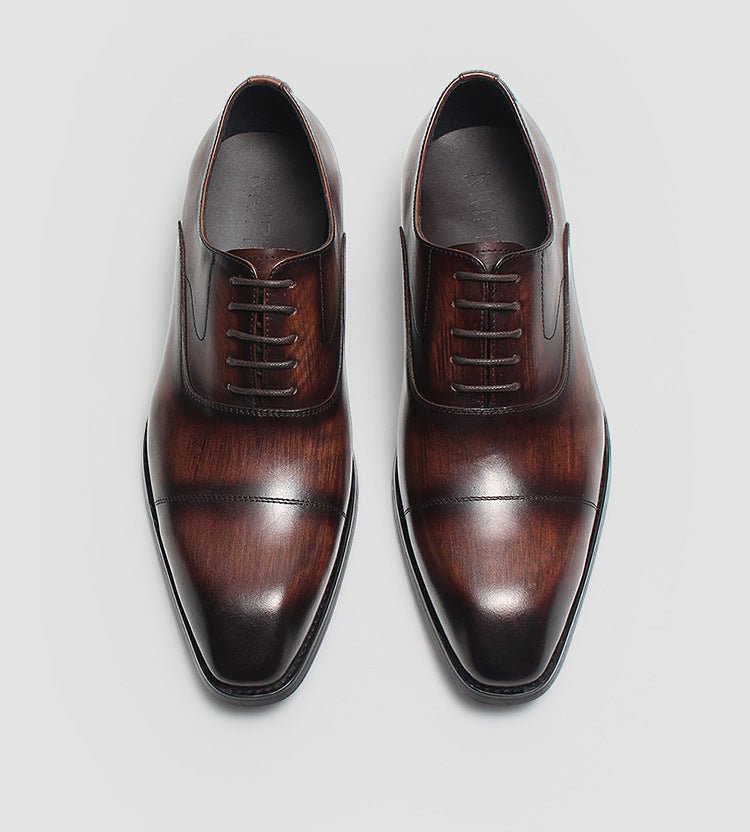 Men's Wood - Grain Cap Toe Oxfords: Fashion Rite Wedding Dress Shoesyes