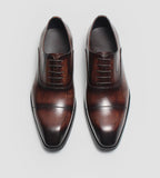 Men's Wood - Grain Cap Toe Oxfords: Fashion Rite Wedding Dress Shoesyes