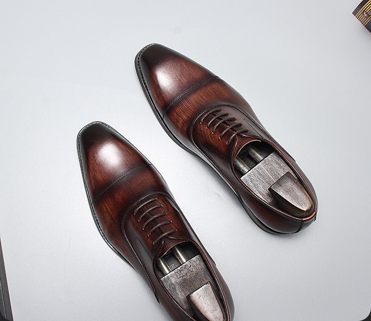 Men's Wood - Grain Cap Toe Oxfords: Fashion Rite Wedding Dress Shoesyes