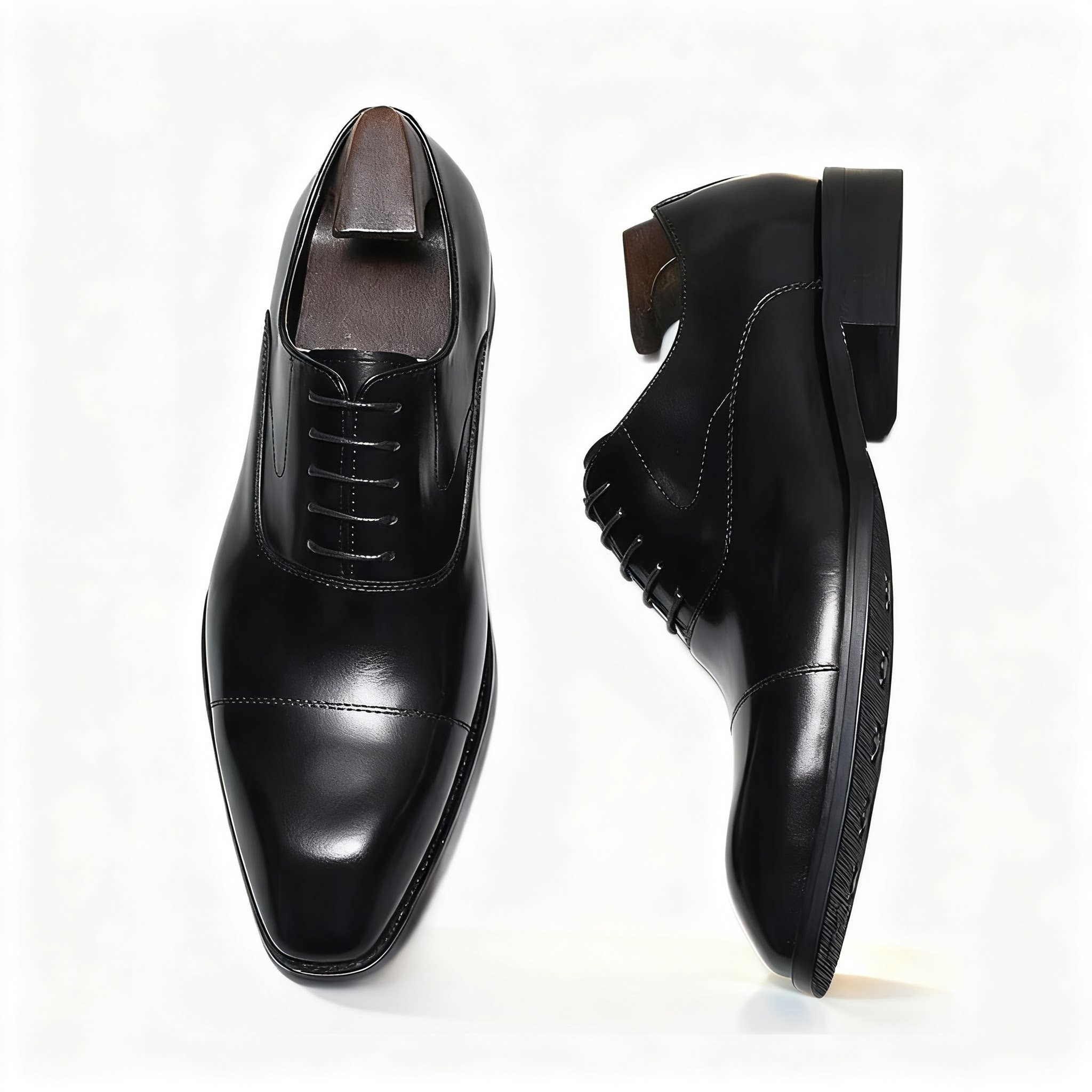 Men's Wood - Grain Cap Toe Oxfords: Fashion Rite Wedding Dress Shoesyes