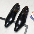 Men's Wood Grain Dress Shoes: Stylish Wingtip Wedding Penny Loafersyes