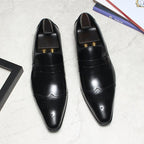 Men's Wood Grain Dress Shoes: Stylish Wingtip Wedding Penny Loafersyes