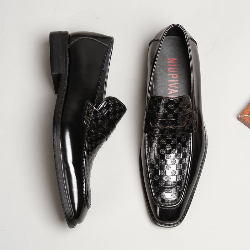 Men's Woven Embossed Dress Shoes: Stylish Wedding Penny Loafersyes