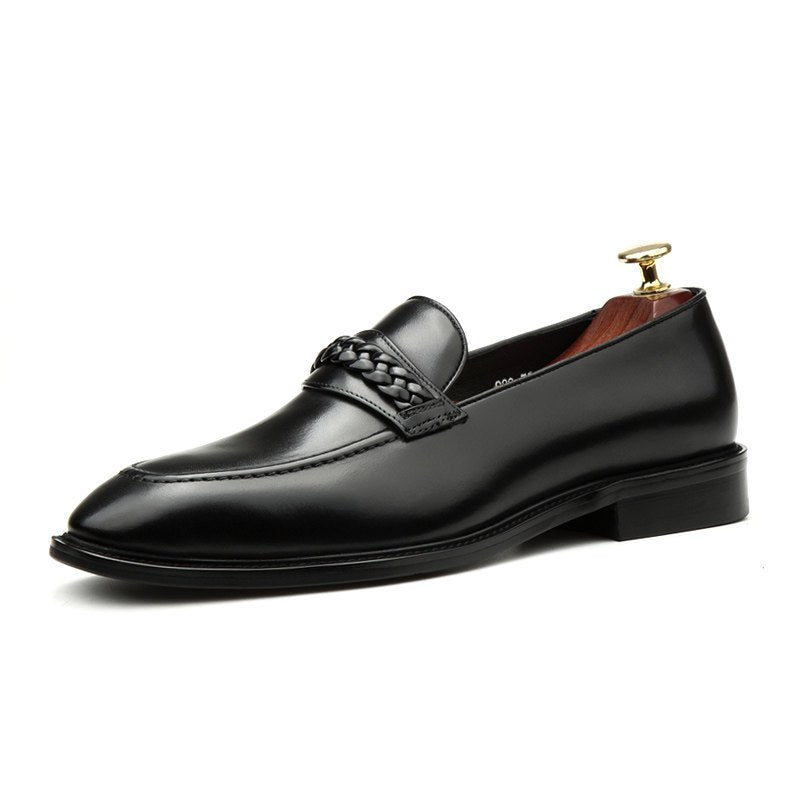 Men's Woven Strap Dress Shoes: Stylish Pointed Toe Wedding Loafersyes
