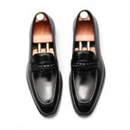 Men's Woven Strap Dress Shoes: Stylish Pointed Toe Wedding Loafersyes