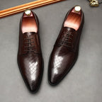 Men's Woven Texture Derby: Stylish Wedding Formal Dress Shoesyes