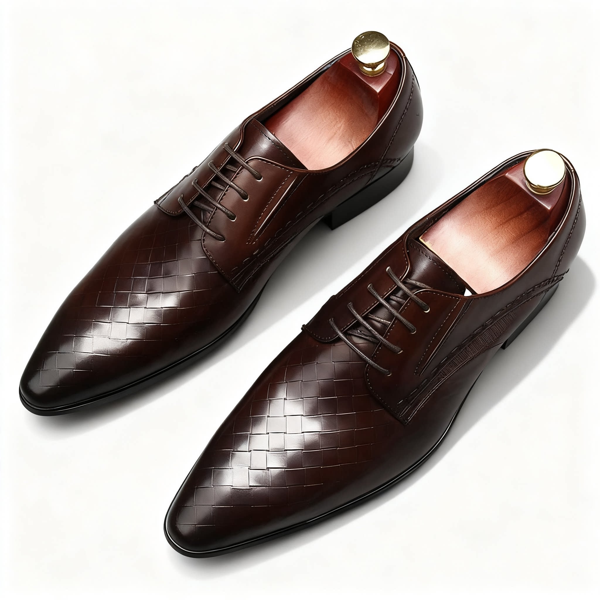 Men's Woven Texture Derby: Stylish Wedding Formal Dress Shoesyes