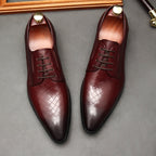 Men's Woven Texture Derby: Stylish Wedding Formal Dress Shoesyes