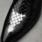 Men's Woven Texture Derby: Stylish Wedding Formal Dress Shoesyes
