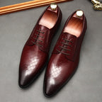 Men's Woven Texture Derby: Stylish Wedding Formal Dress Shoesyes