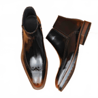 mens zip up leather chelsea boots dress shoesyes