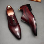 Men's Zipper Front Dress Shoes: Stylish Pointed Toe Wedding Loafersyes