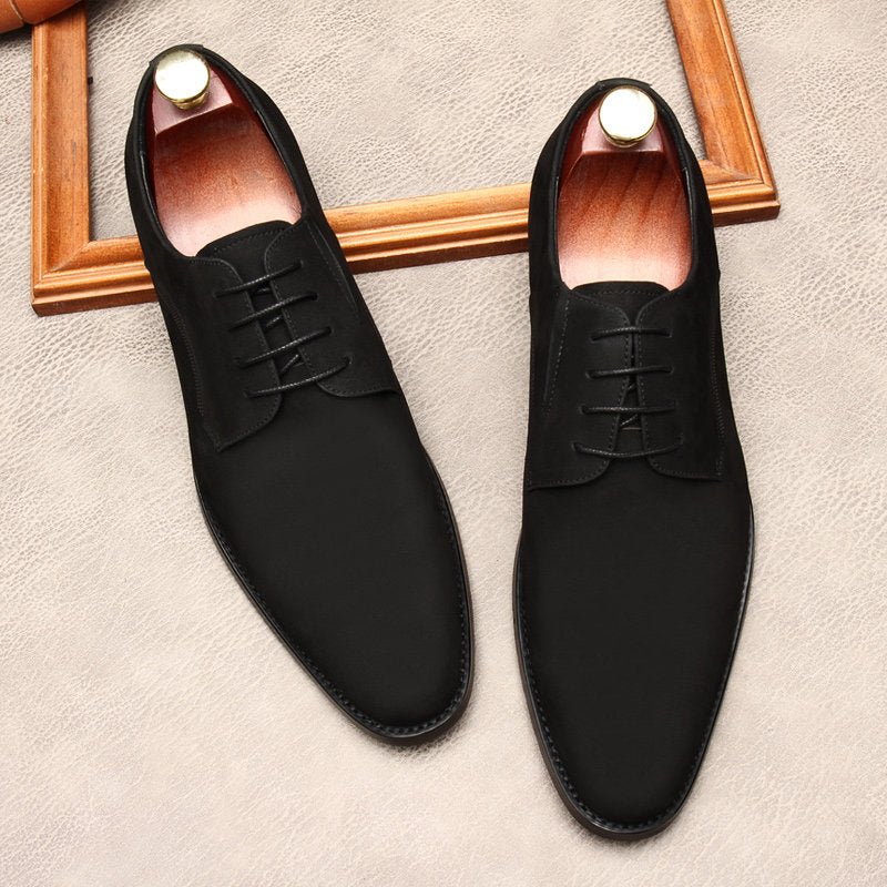 Minimalist Men's Suede Derby: Premium Formal Business Dress Shoesyes
