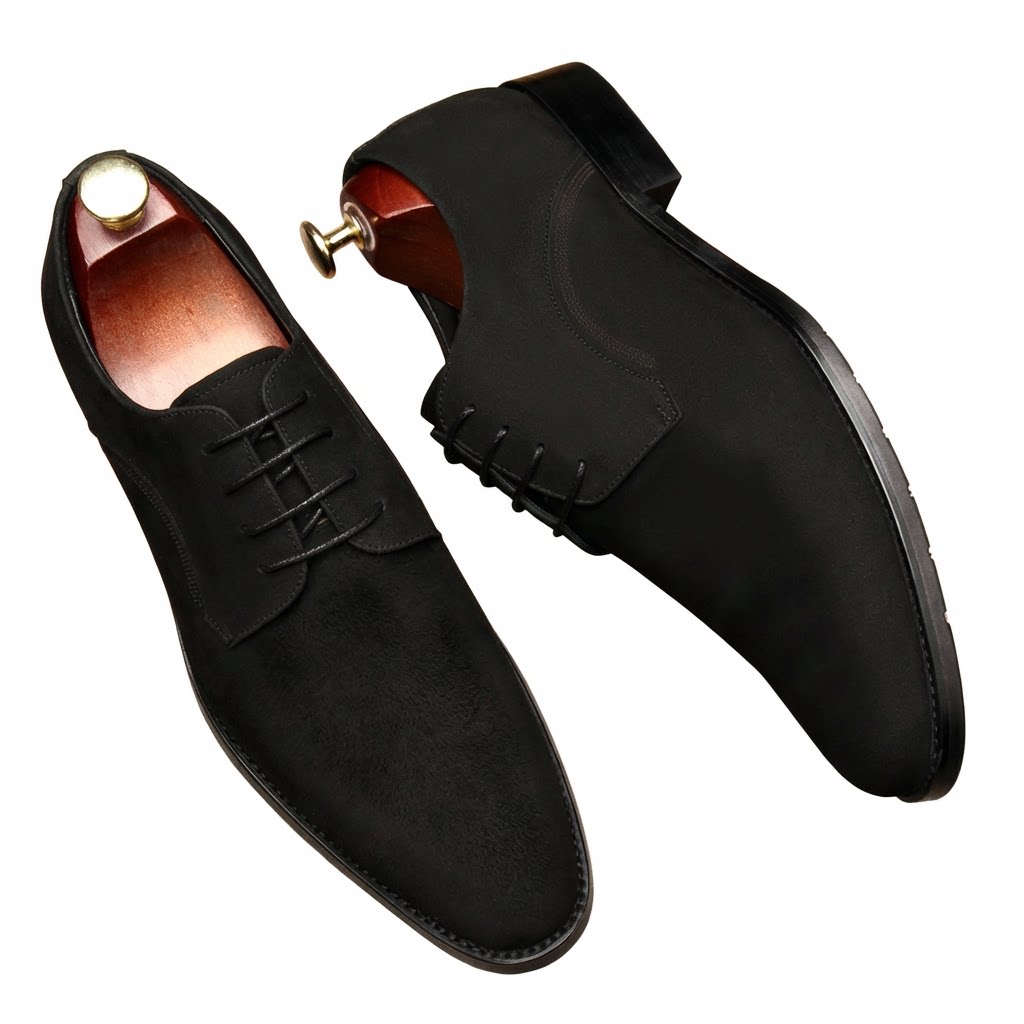 Minimalist Men's Suede Derby: Premium Formal Business Dress Shoesyes