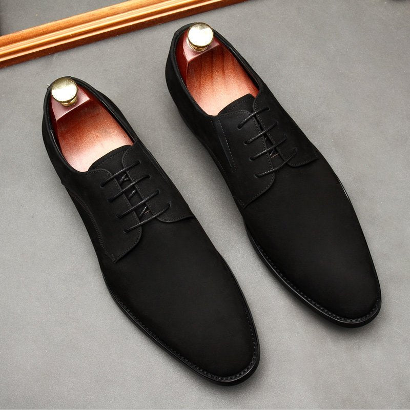 Minimalist Men's Suede Derby: Premium Formal Business Dress Shoesyes