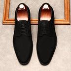 Minimalist Men's Suede Derby: Premium Formal Business Dress Shoesyes