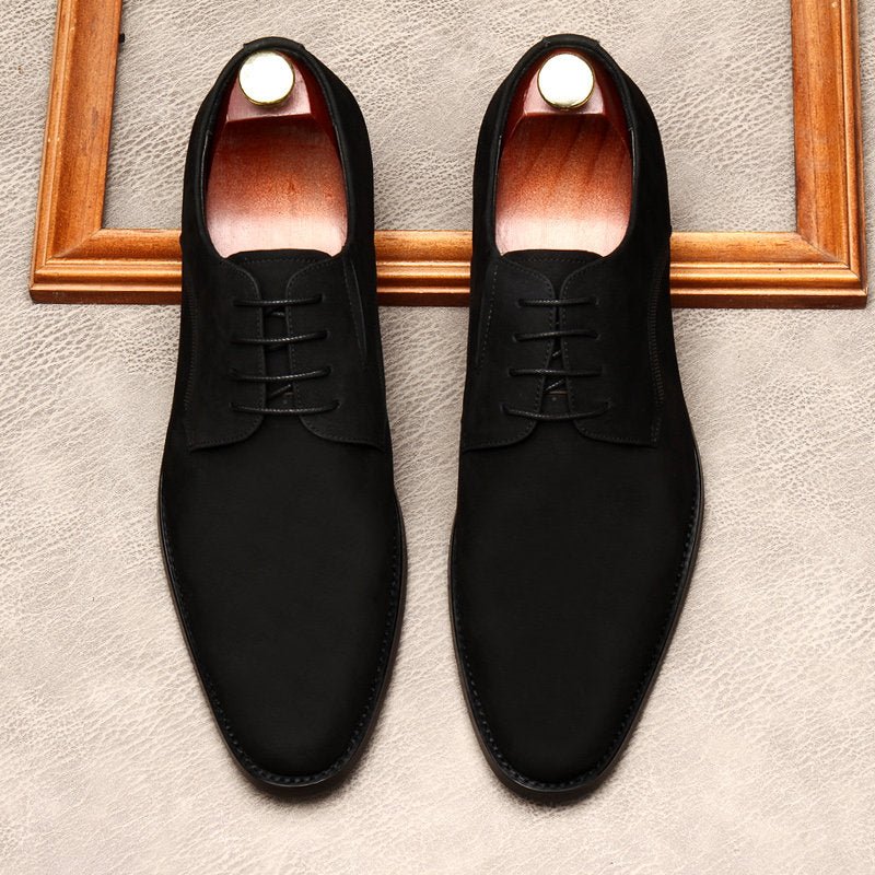 Minimalist Men's Suede Derby: Premium Formal Business Dress Shoesyes
