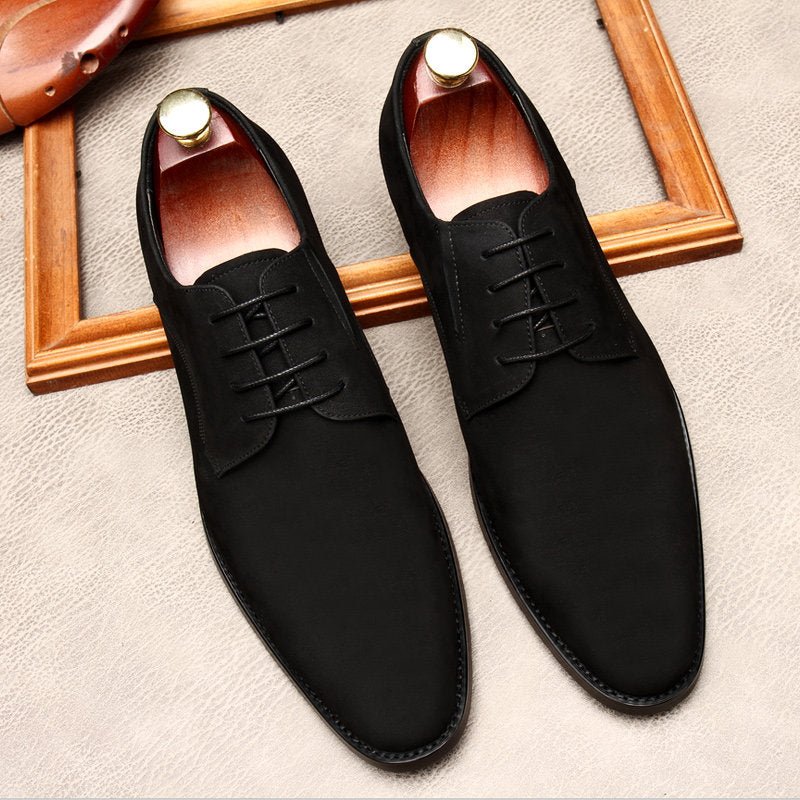 Minimalist Men's Suede Derby: Premium Formal Business Dress Shoesyes