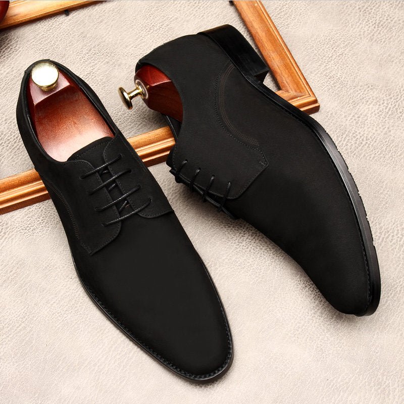 Minimalist Men's Suede Derby: Premium Formal Business Dress Shoesyes