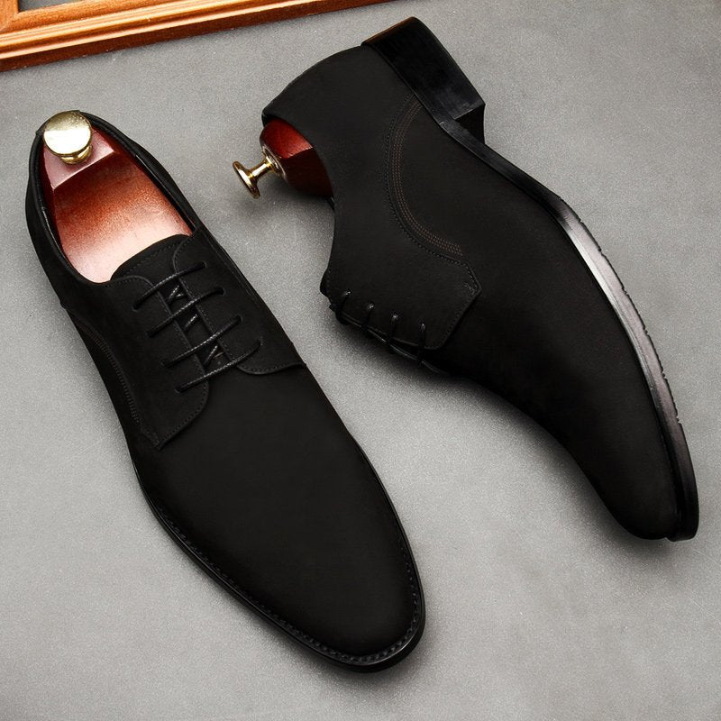 Minimalist Men's Suede Derby: Premium Formal Business Dress Shoesyes