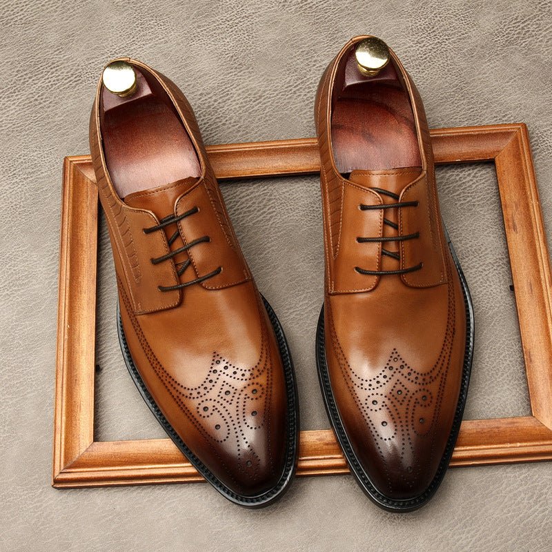Modern Men's Derby Shoes: Stylish Groomsmen Wedding Formal Shoesyes