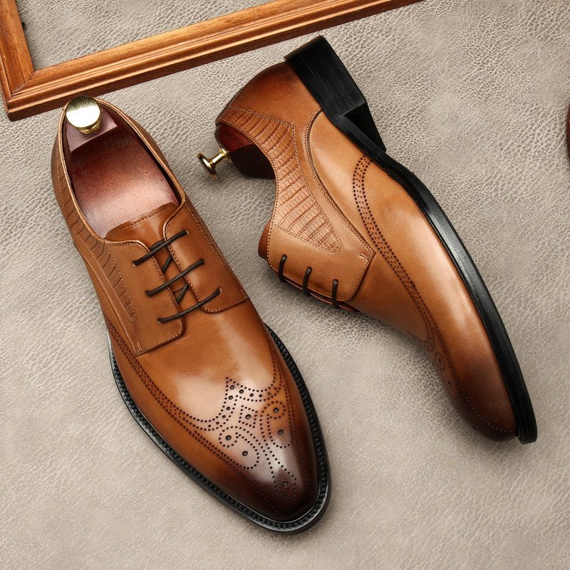 Modern Men's Derby Shoes: Stylish Groomsmen Wedding Formal Shoesyes