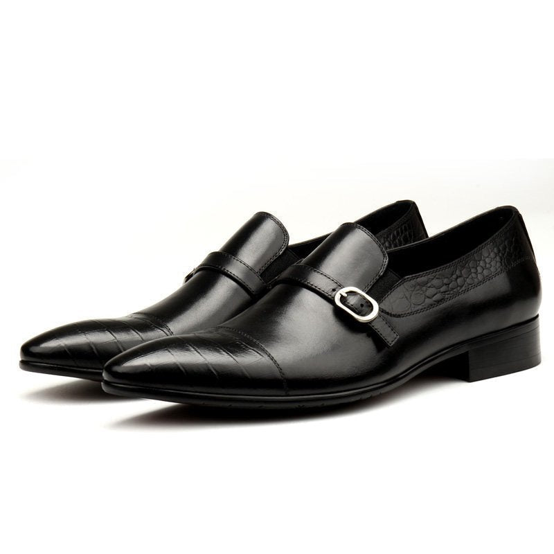 Modern Men's Monkstrap Dress Shoes: Stylish Pointed Toe Wedding Loafersyes