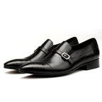 Modern Men's Monkstrap Dress Shoes: Stylish Pointed Toe Wedding Loafersyes