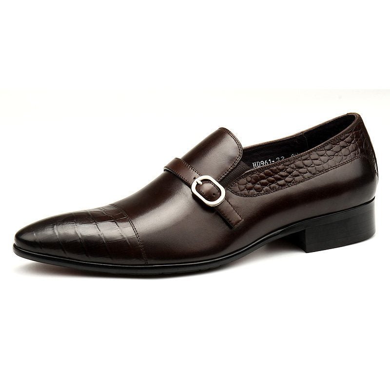 Modern Men's Monkstrap Dress Shoes: Stylish Pointed Toe Wedding Loafersyes
