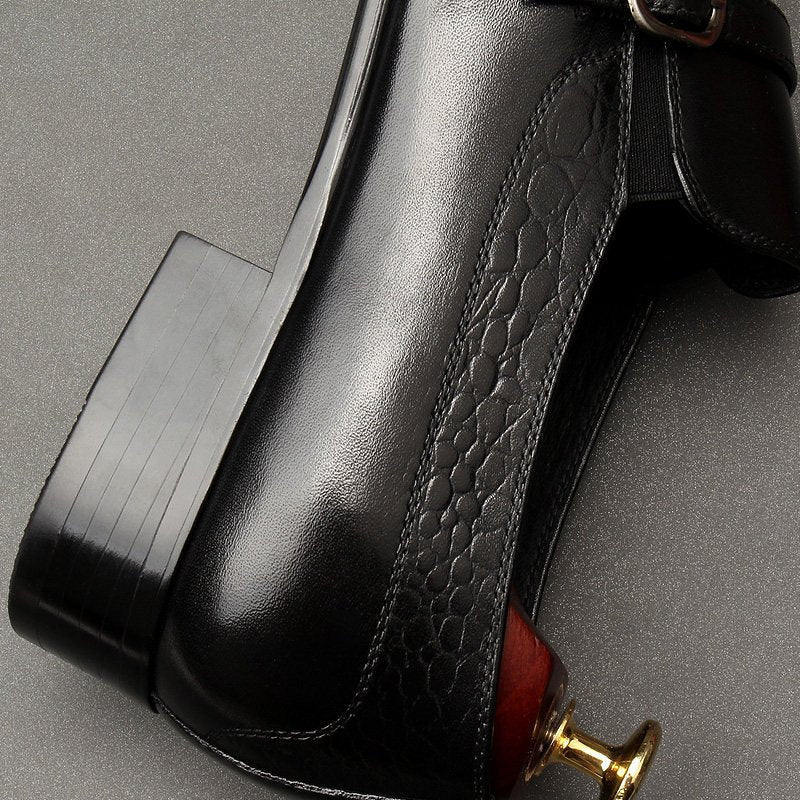 Modern Men's Monkstrap Dress Shoes: Stylish Pointed Toe Wedding Loafersyes