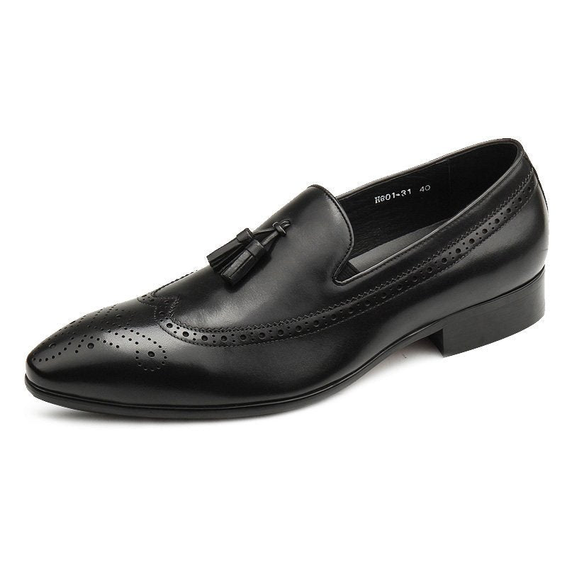 Modern Men's Tassel Dress Loafers: Stylish Wedding Pointed Toe Shoesyes