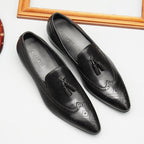 Modern Men's Tassel Dress Loafers: Stylish Wedding Pointed Toe Shoesyes