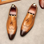 Modern Men's Tassel Dress Loafers: Stylish Wedding Pointed Toe Shoesyes