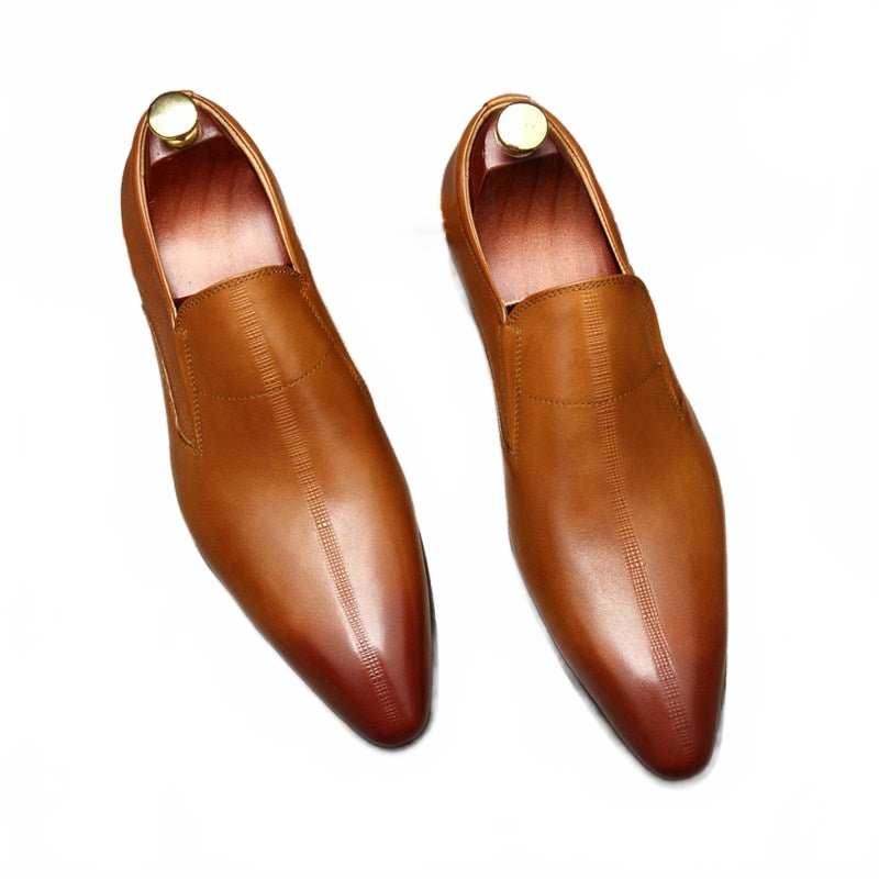 Rich Brown Formal Slip-On Loafers for Grooms and Party Guests