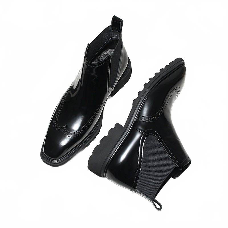 fashion mens short dress boots slip on chelsea boot