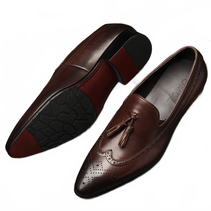 Brogue men's dress shoes tassel loafers Slip on Business shoes
