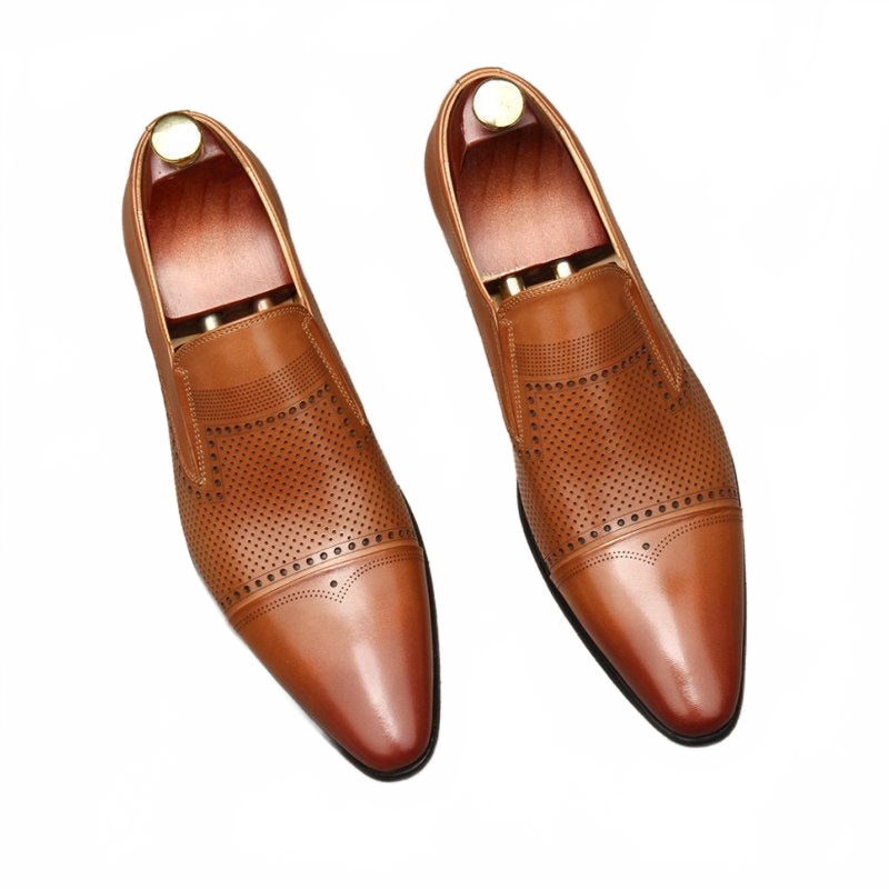 formal Engraved men loafer shoes Pointed toe dress shoes Business casual