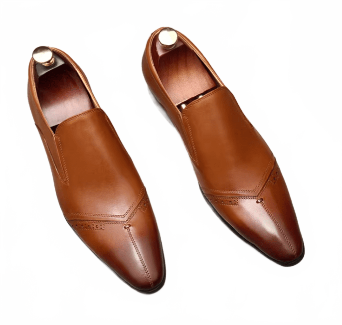 Rich Brown Formal Slip-on Loafers for Grooms and Party Guests