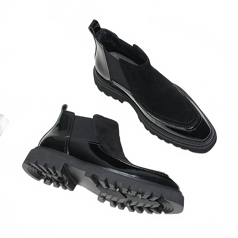 slip on chelsea boots men fashion thick - soled Chelsea boots