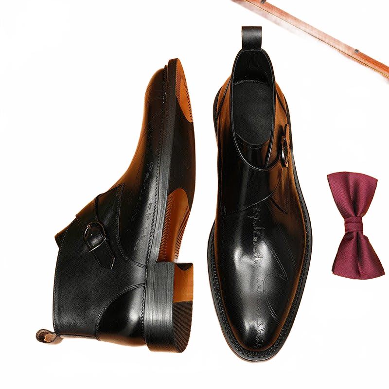 fashion men's dress shoes boots Buckled Dress shoes